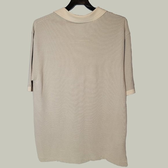Budweiser Mens Polo Shirt Tan Striped Size XL - Picture 2 of 4